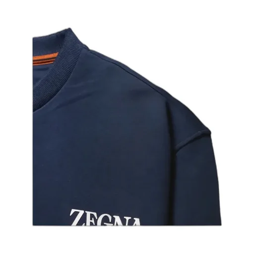 Z Zegna Logo Rubberised Crewneck Sweatshirt