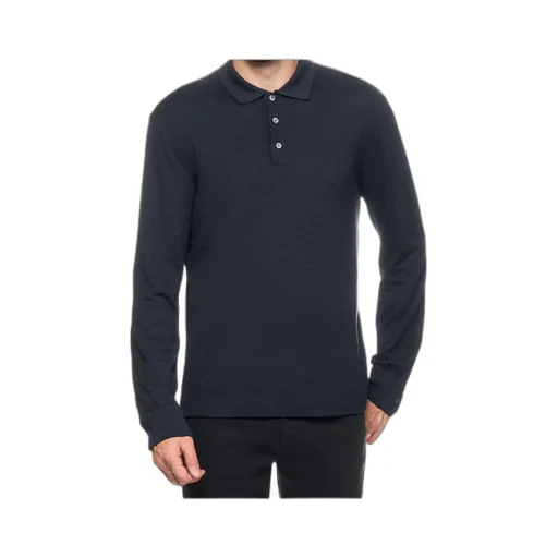 Long Sleeved Fine-Knit Polo Shirt
