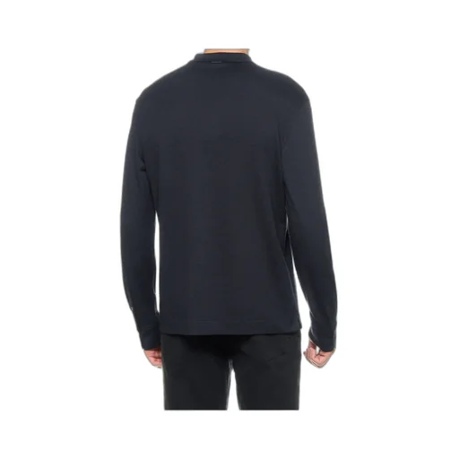 Long Sleeved Fine-Knit Polo Shirt