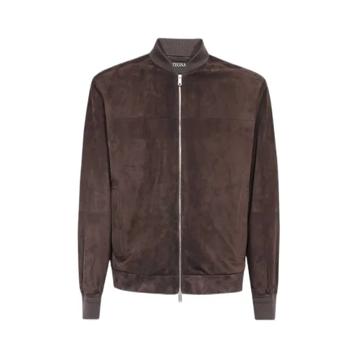 Long-Sleeved Leather Jacket