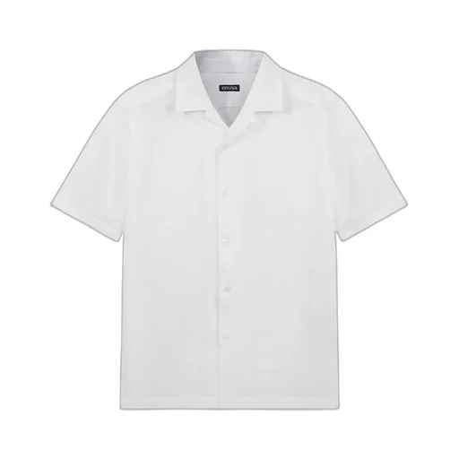 Camp-Collar Seersucker Shirt