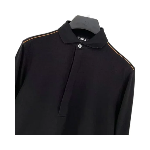 Lapel Long-Sleeved Polo Shirt