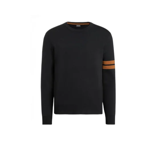 Wool Round-Neck Long-Sleeve Sweater