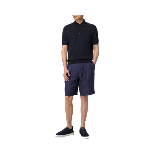 Pleated Linen Bermuda Shorts