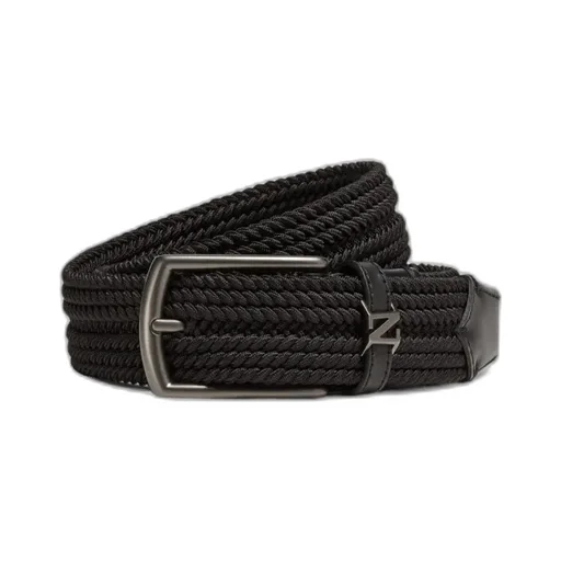 Logo Plaque Braided Belt