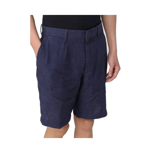Pleated Linen Bermuda Shorts