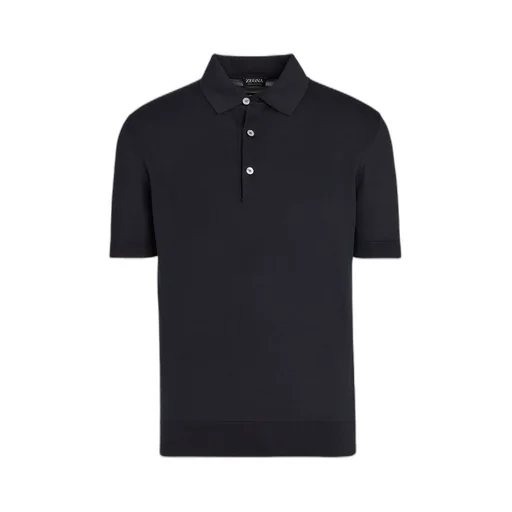 Ribbed-Trim Cotton Polo Shirt