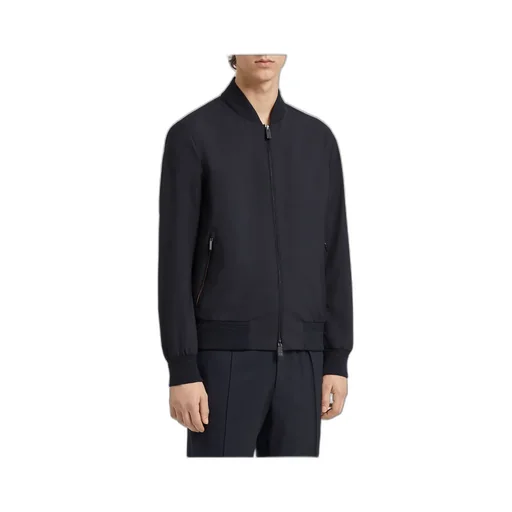 Zipped Elasticated Hem Bomber Jacket