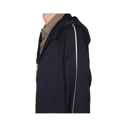 Logo Zippered Hooded Casual Jacket