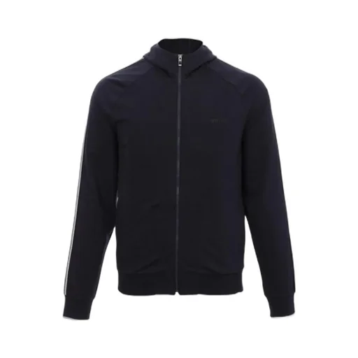 Logo Zippered Hooded Casual Jacket