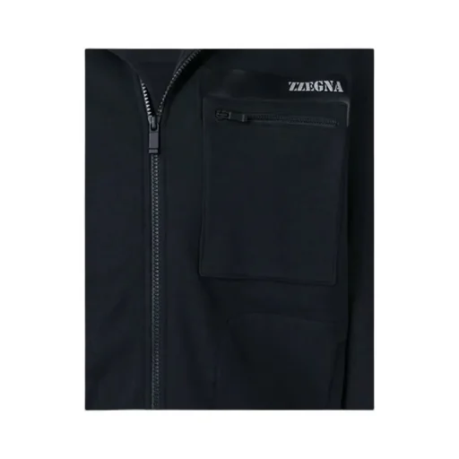 Logo Zipper Casual Coat