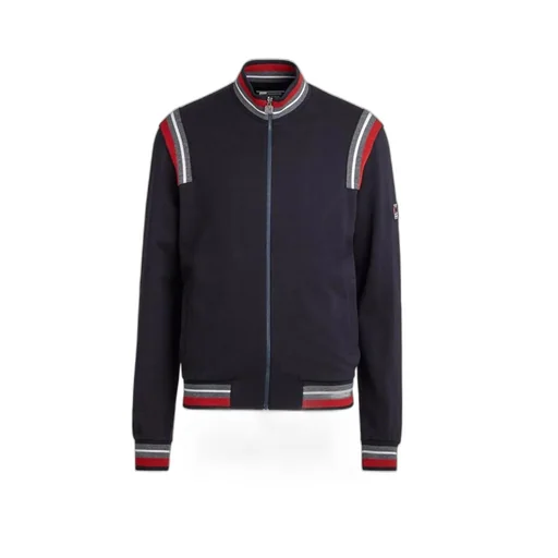 Collision Striped Zipper Sports Jacket