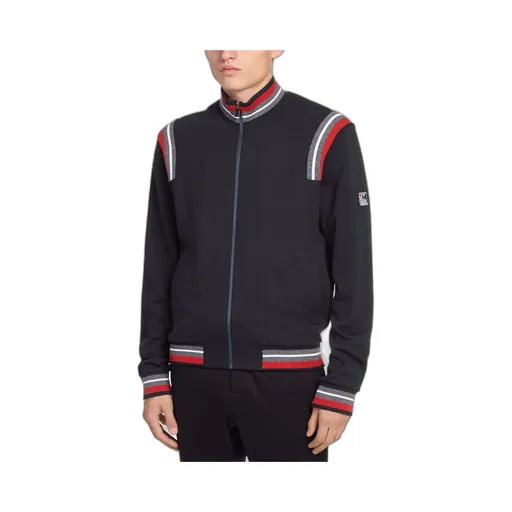 Collision Striped Zipper Sports Jacket