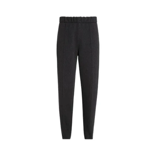 Elasticated Cashmere-Blend Trousers
