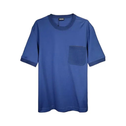 Ribbed-Trim Cotton T-Shirt