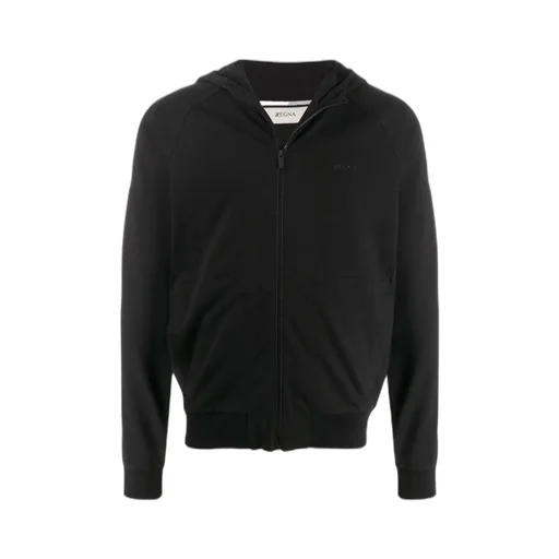 Zippered Hooded Sweatshirt