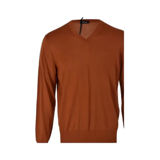Long-Sleeved V-Neck Sweater