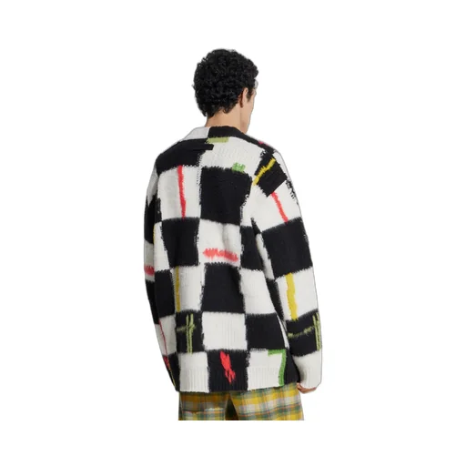 Checked Cashmere-Wool Cardigan