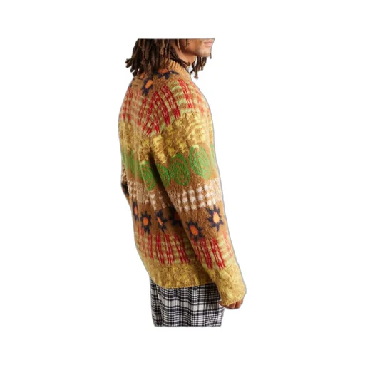 X The Elder Statesman Patterned-Intarsia Jacket