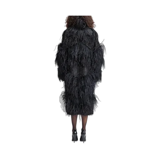 Feather-Embellished Coat