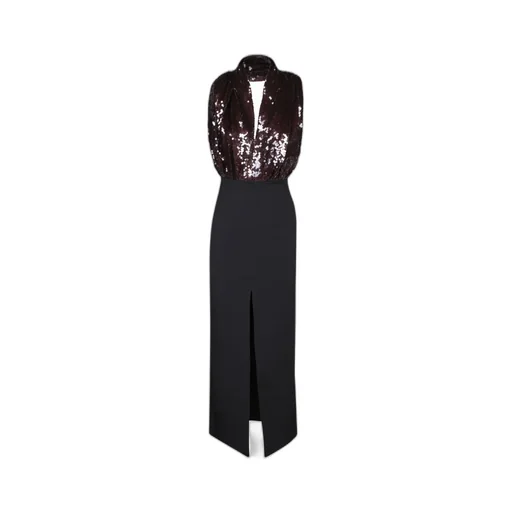 Backless Sequin Maxi Dress