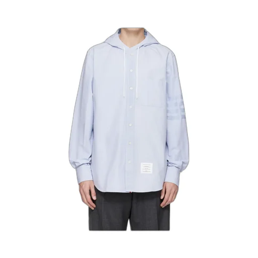 Hooded Straight-Cut Long-Sleeve Shirt