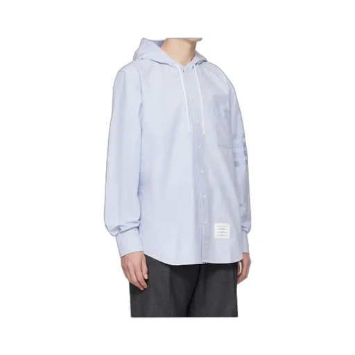 Hooded Straight-Cut Long-Sleeve Shirt