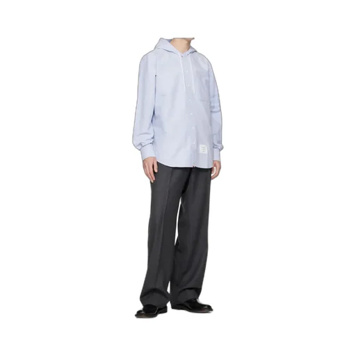 Hooded Straight-Cut Long-Sleeve Shirt