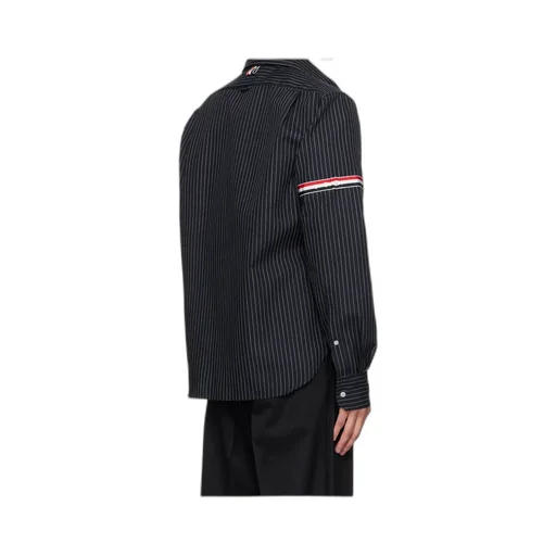 Pinstriped Zip-Up Shirt