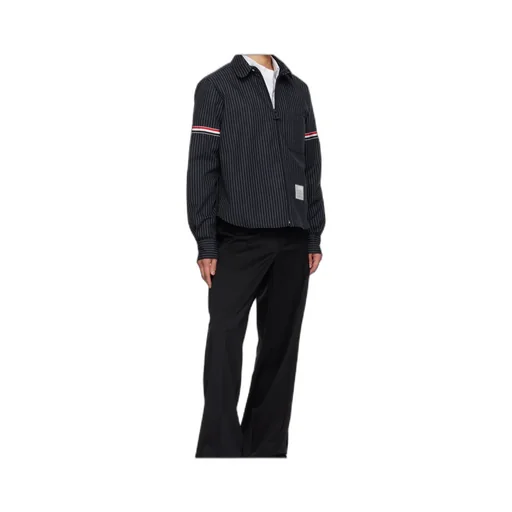 Pinstriped Zip-Up Shirt