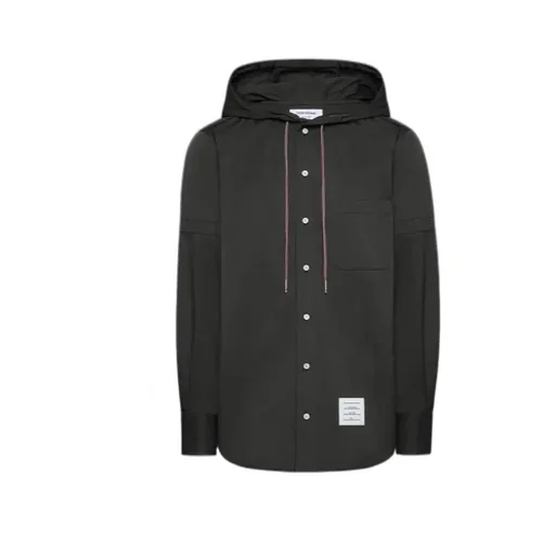 Hooded Armband-Detail Shirt