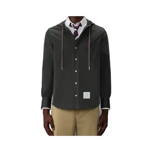 Hooded Armband-Detail Shirt