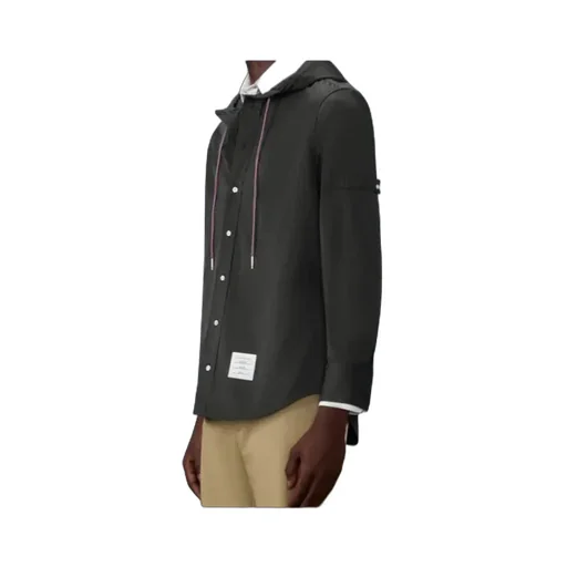 Hooded Armband-Detail Shirt