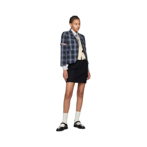 Armband Plaid Suit Coat