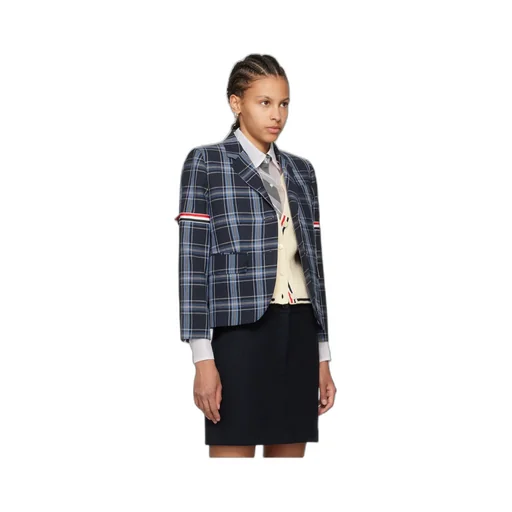 Armband Plaid Suit Coat