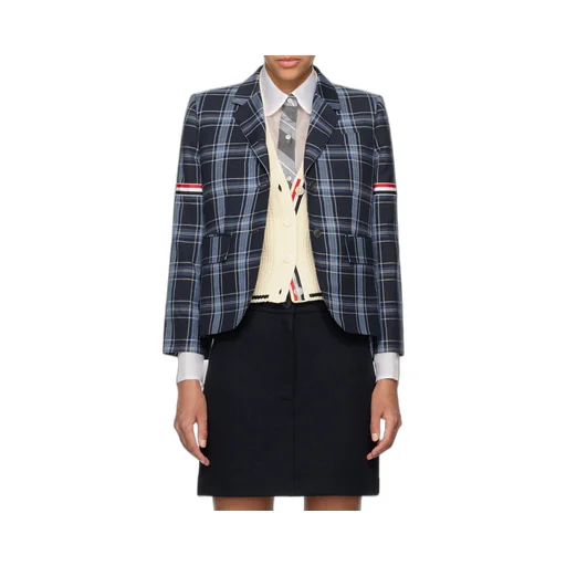 Armband Plaid Suit Coat