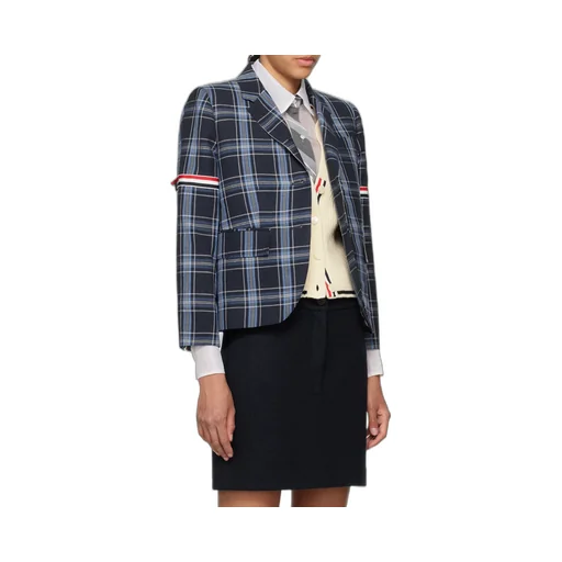 Armband Plaid Suit Coat