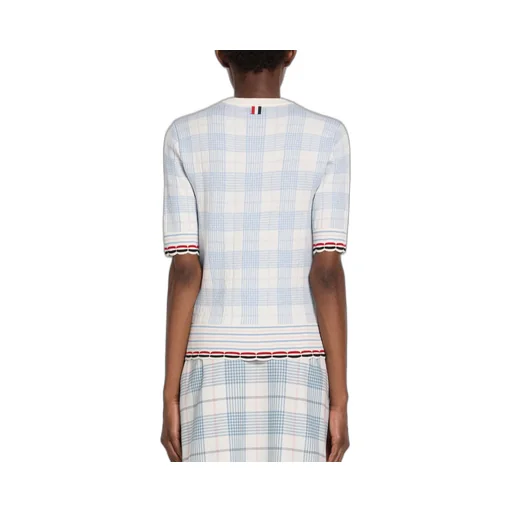 Check-Pattern Knitted Top