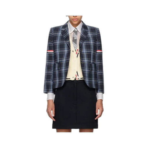 Armband Plaid Suit Coat