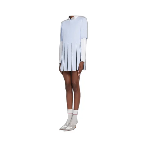 Trompe L'oeil Pleated Mini Dress