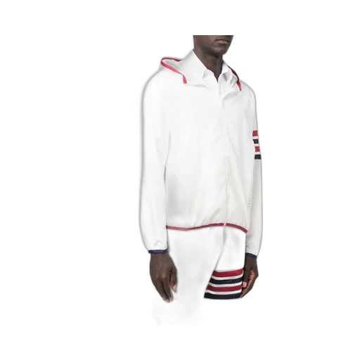 Striped-Detail Hooded Jacket