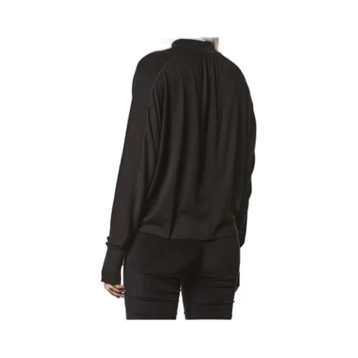 Oversized Viscose Stretch Mock Neck Long-Sleeve Top