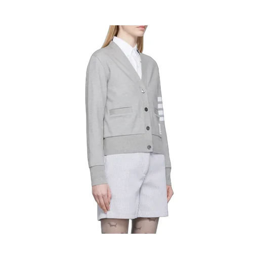 4-Bar Stripe V-Neck Knitted Cardigan