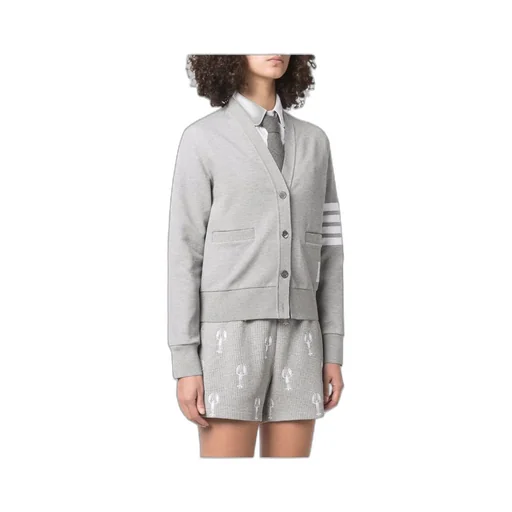 4-Bar Stripe V-Neck Knitted Cardigan