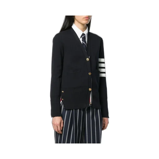 4-Bar Stripe Knitted Cardigan