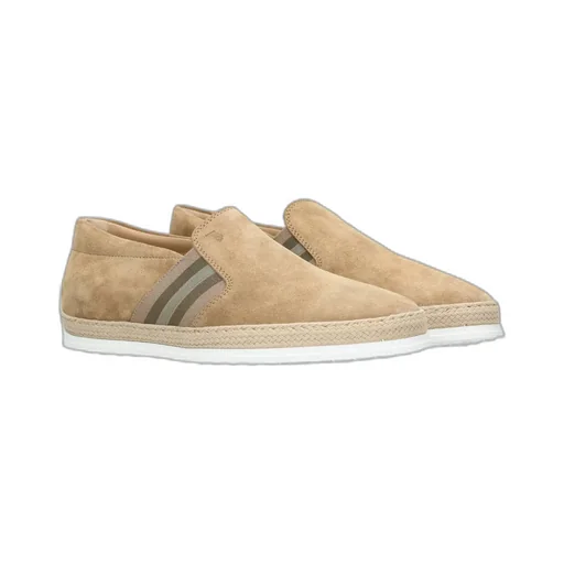 Stripe-Detail Suede Loafers