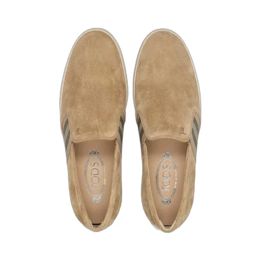 Stripe-Detail Suede Loafers
