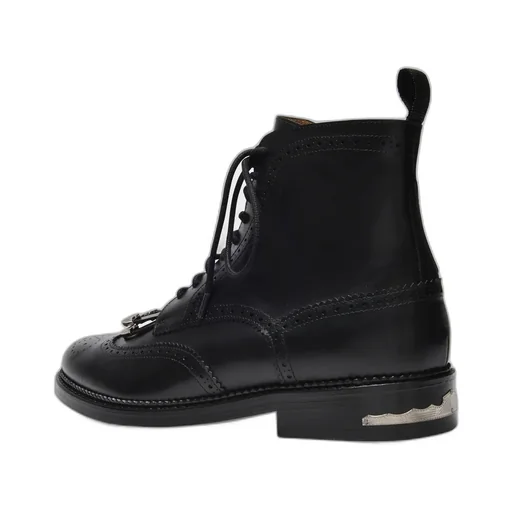 Silver-Detail Lace-Up Boots