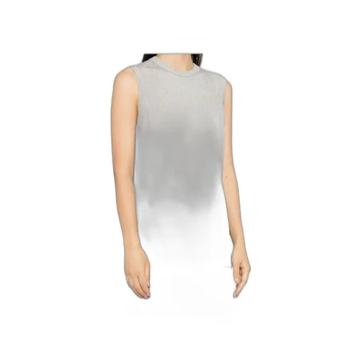 Sequin-Embellished Ribbed Tank Top