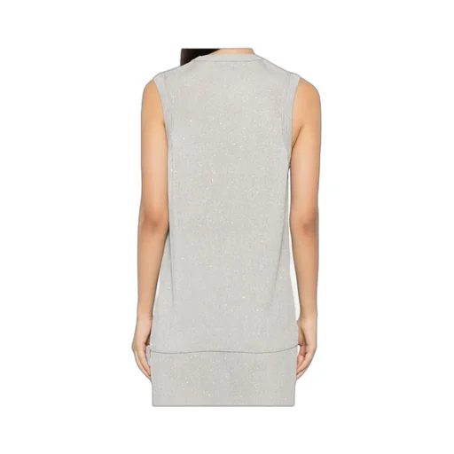 Sequin-Embellished Ribbed Tank Top